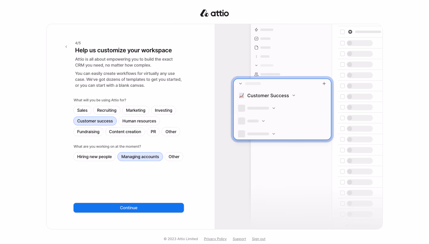 Attio Customize Workspace
