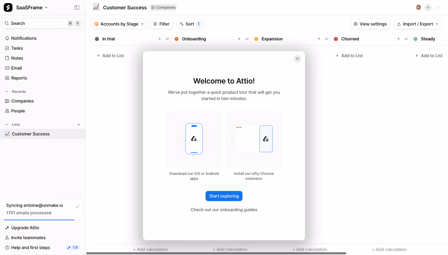 Attio Welcome Screen