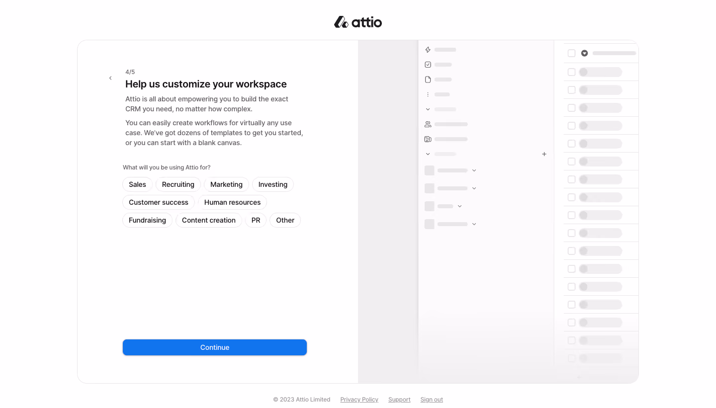 Attio Customize Workspace