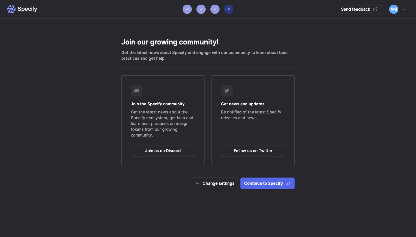 Specify Account Setup