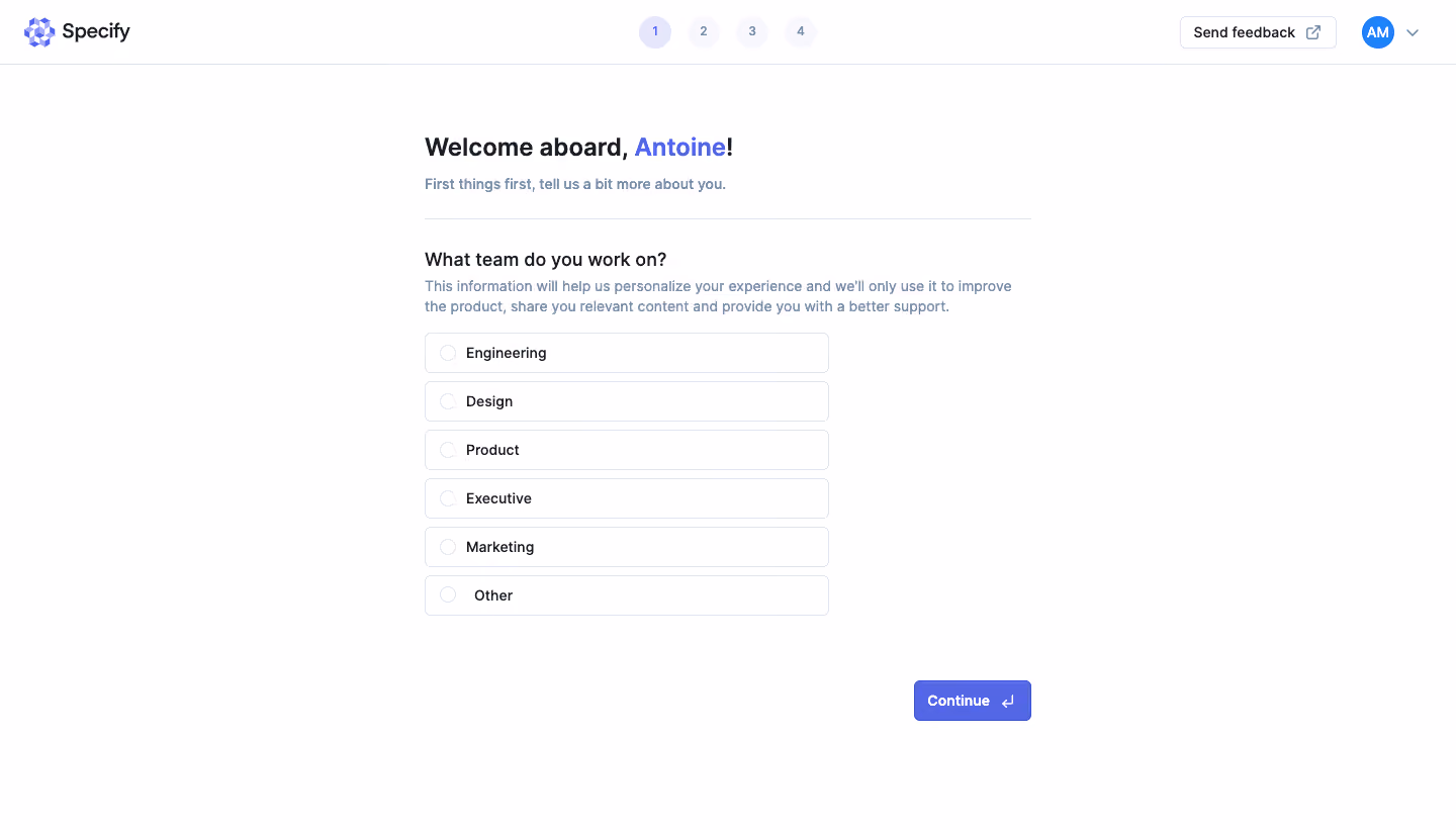 Specify Account Setup