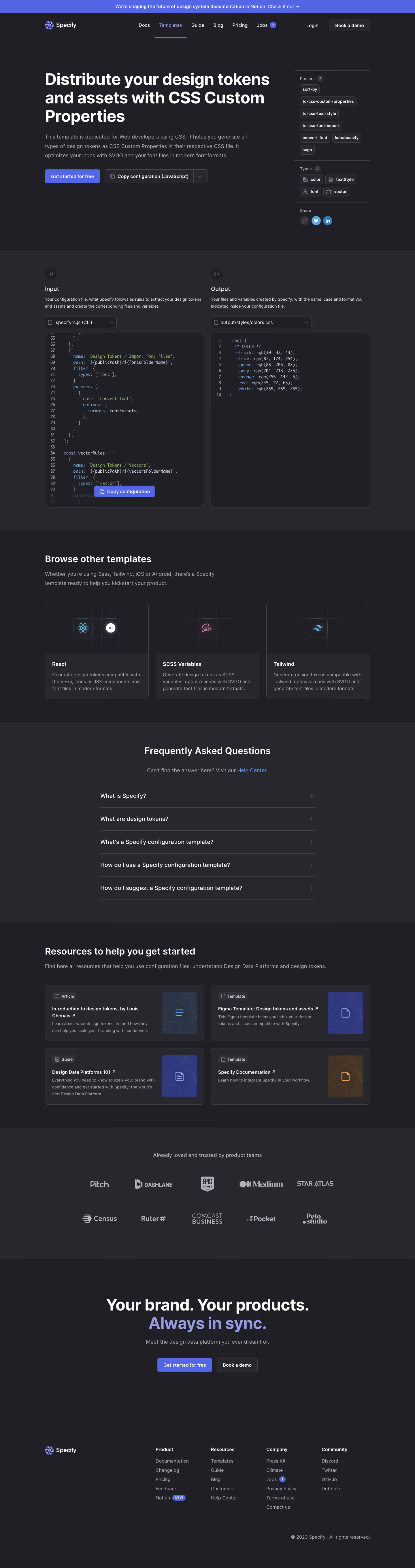 Specify Template Item