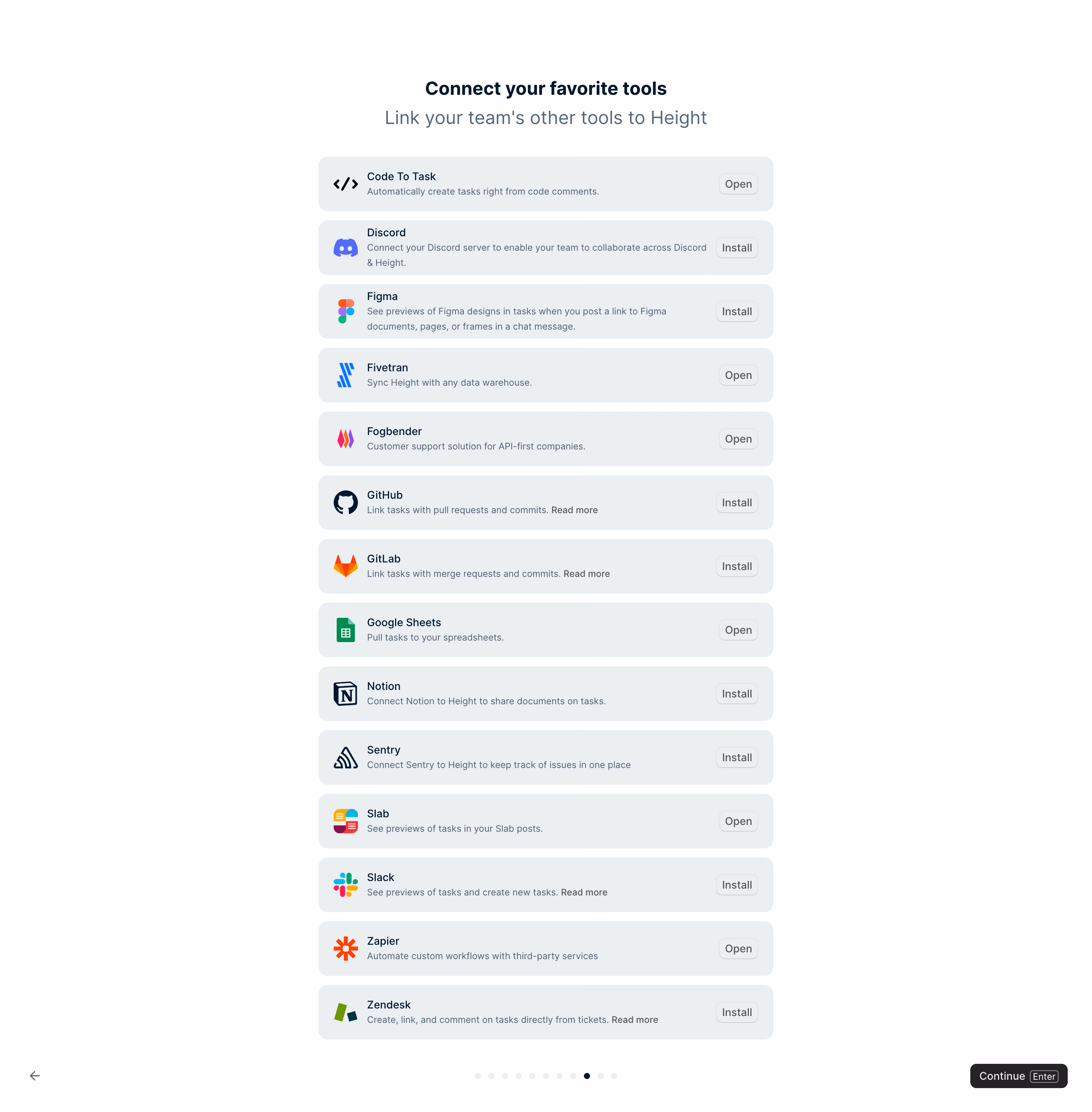 Height Integrations