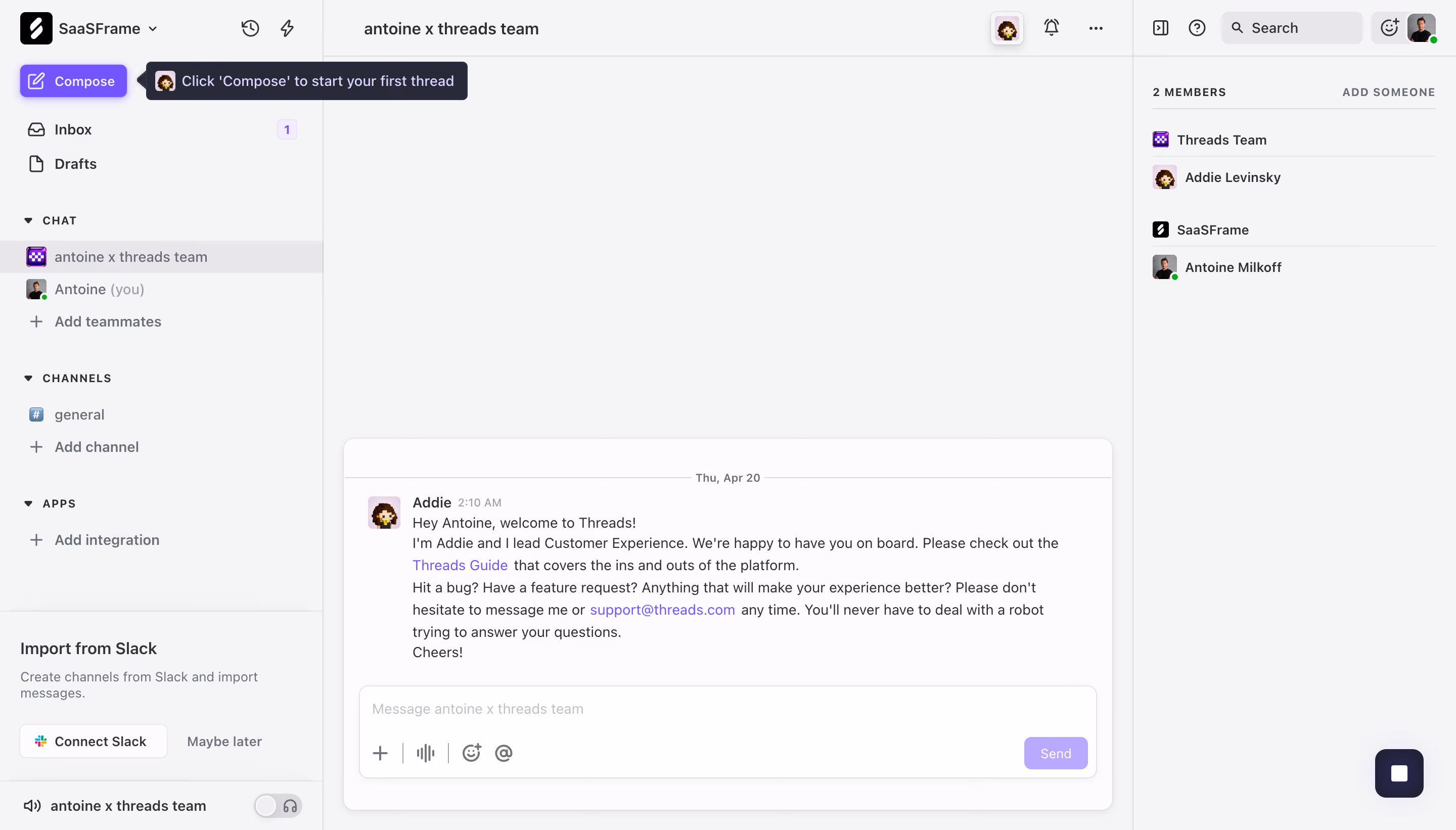 Threads Product Tour