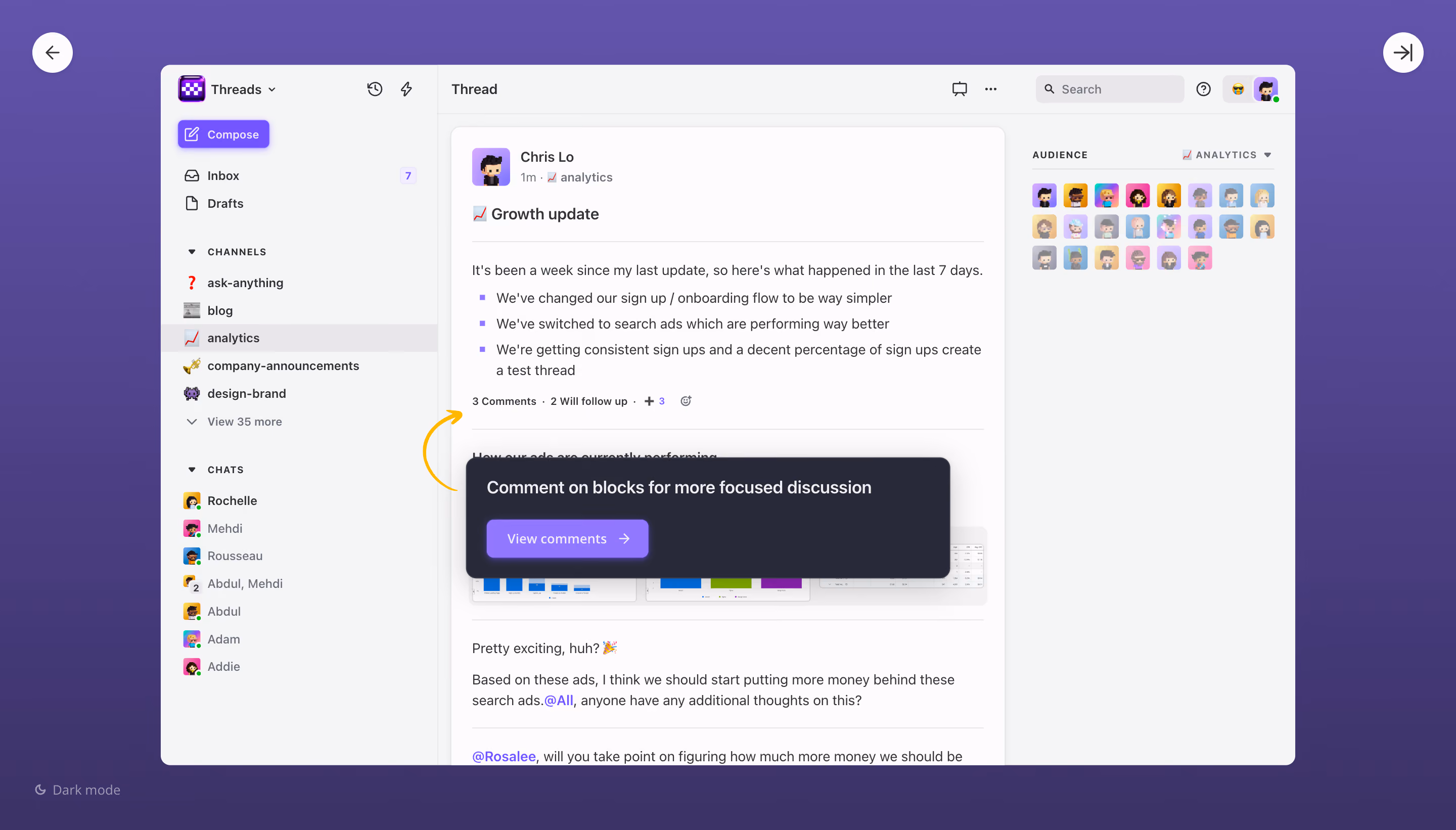 Threads Product Tour