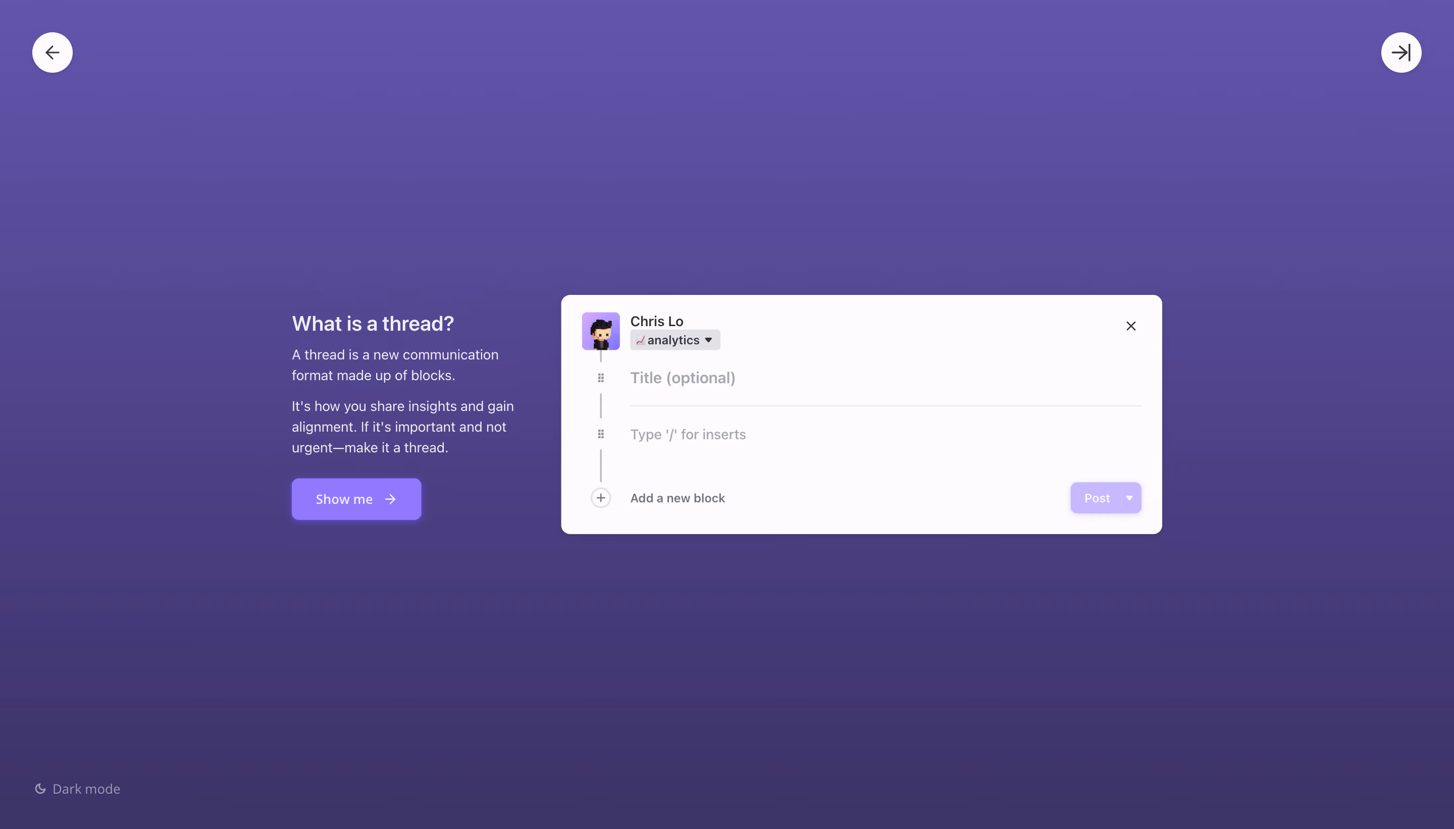 Threads Product Tour