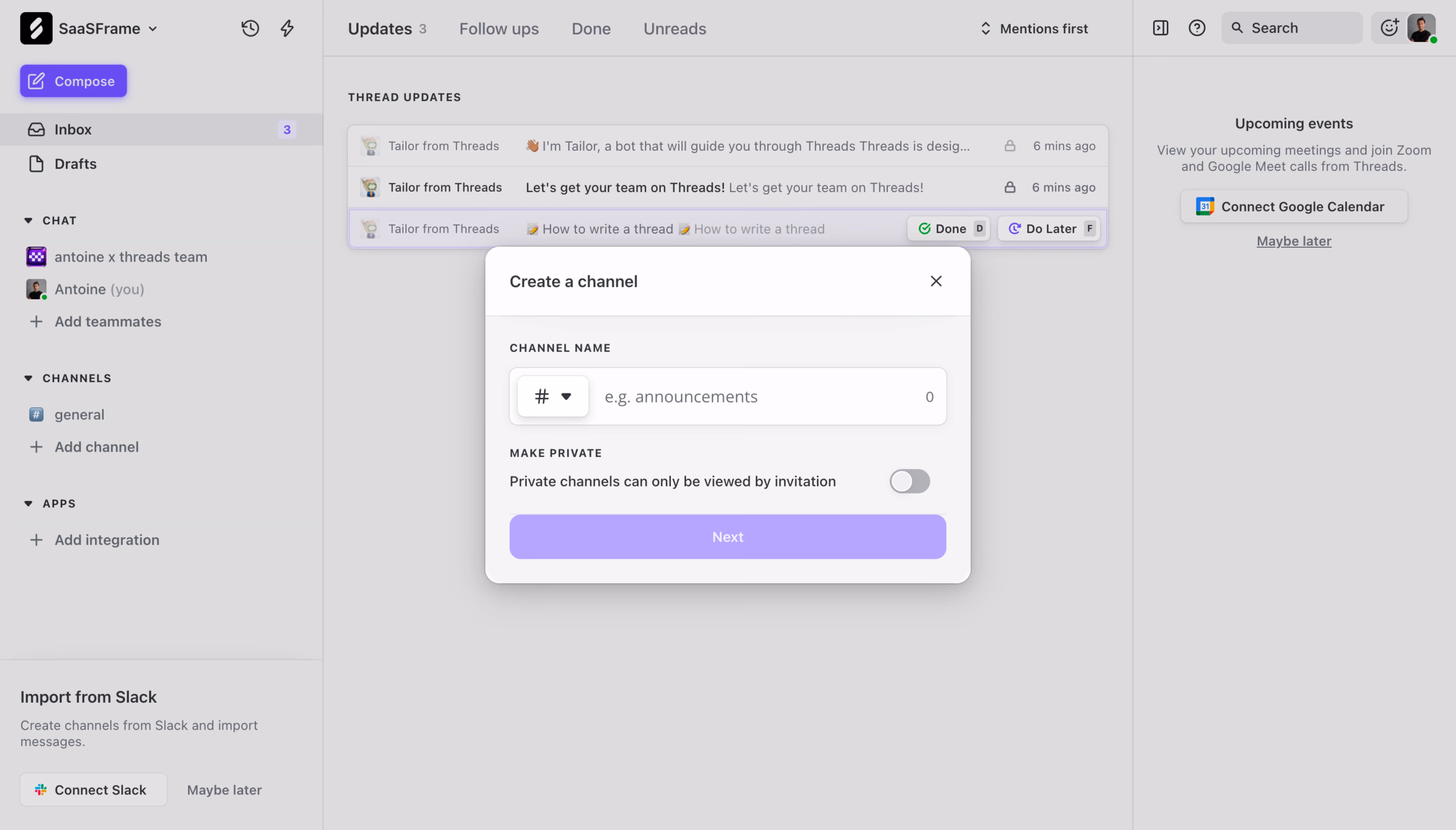 Threads Create A Channel
