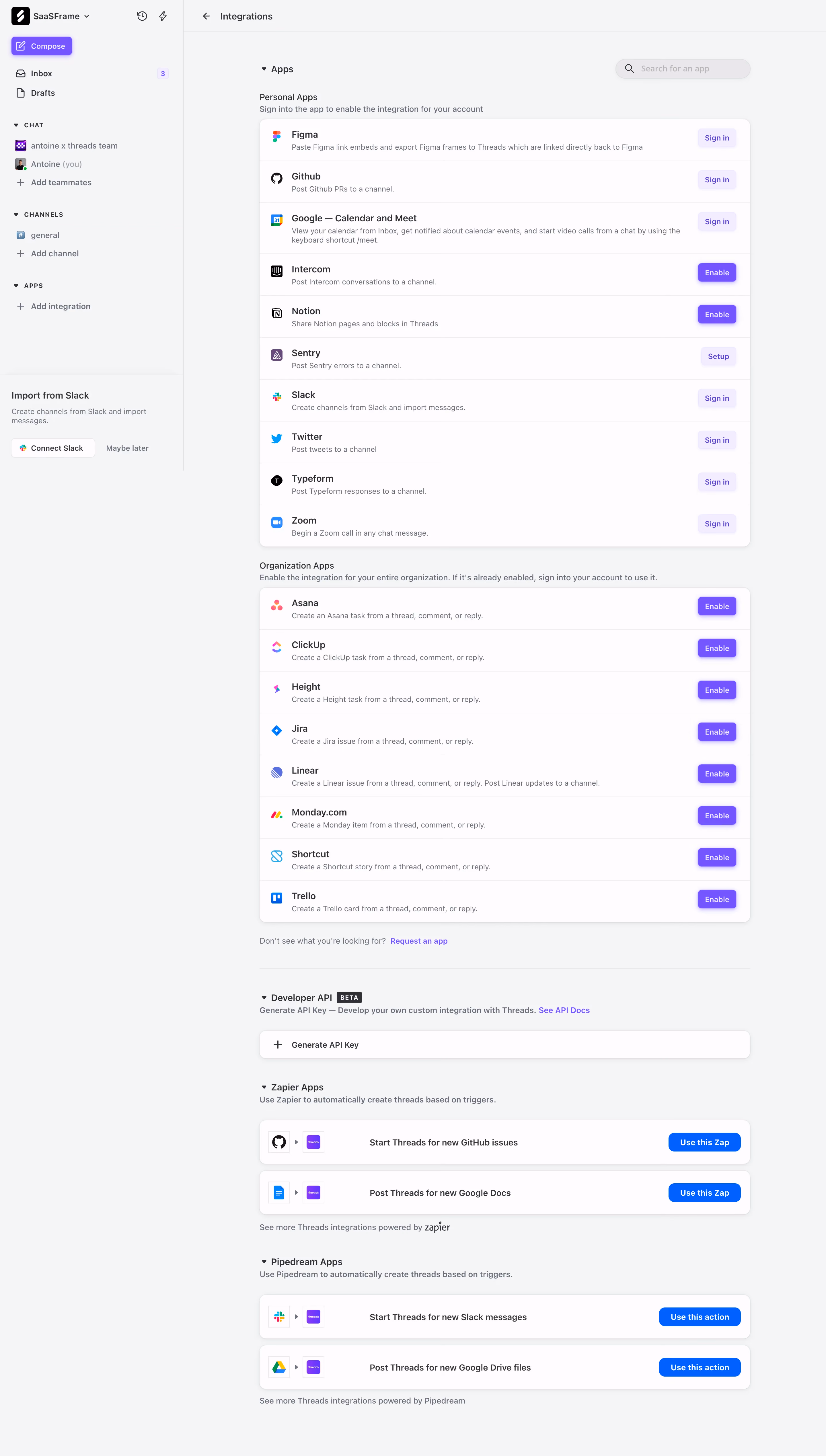 Threads Integrations
