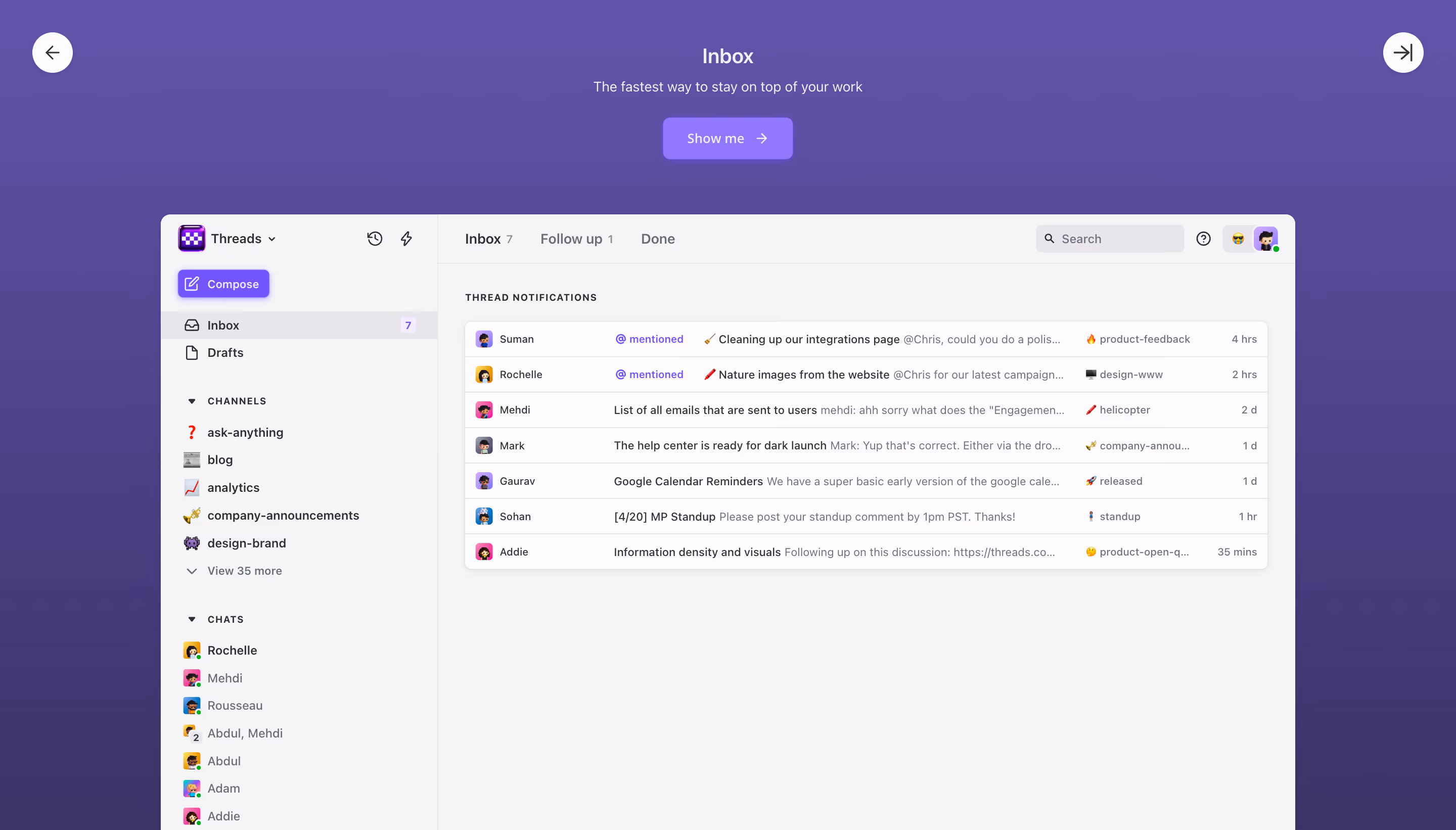 Threads Product Tour
