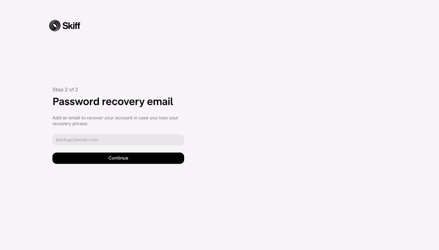 Skiff Account Setup