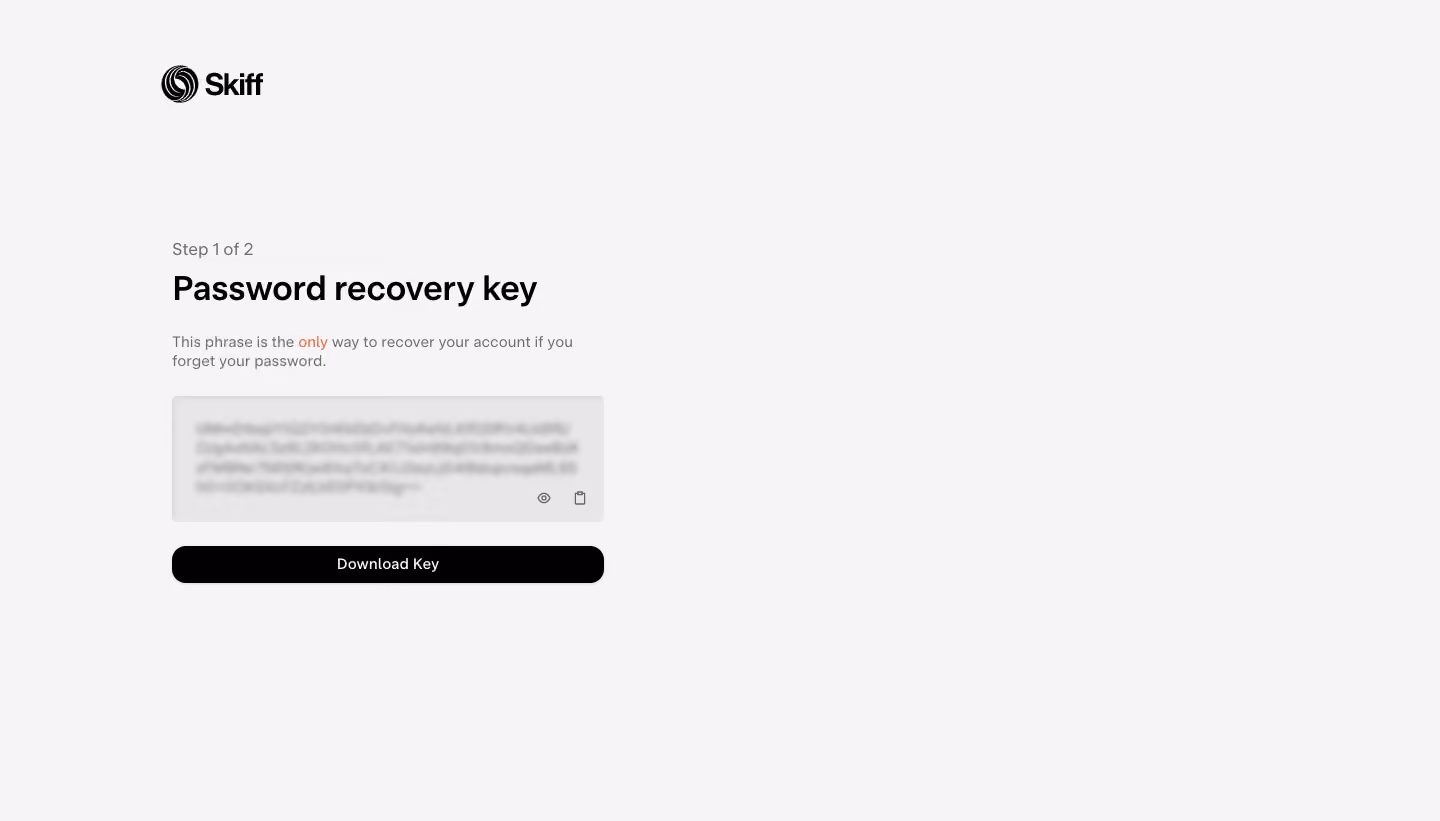 Skiff Account Setup