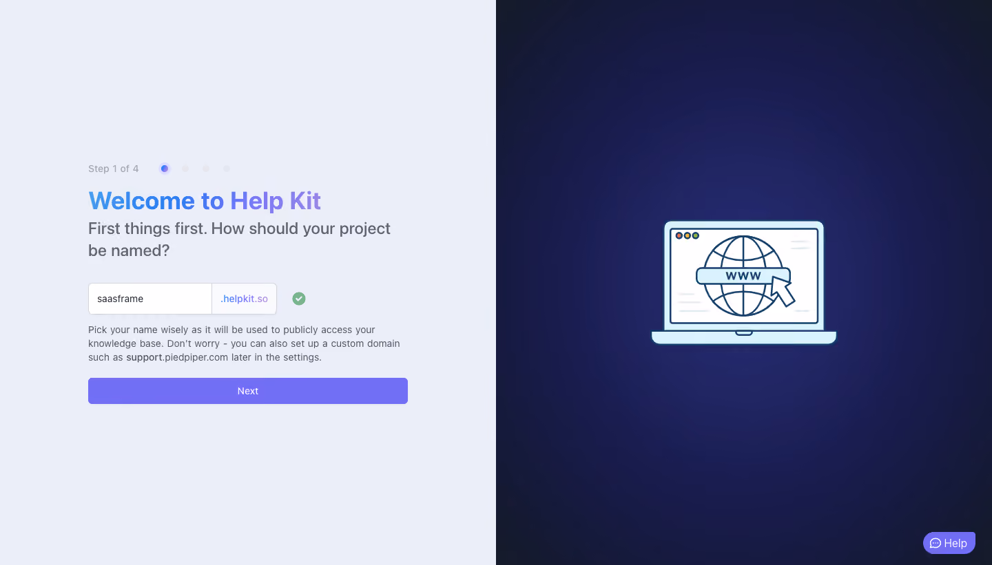 Help Kit Account Setup