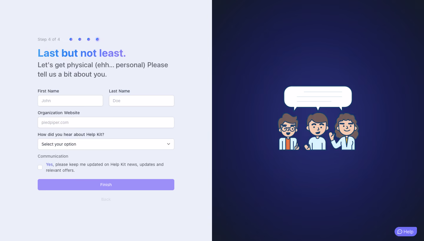 Help Kit Account Setup