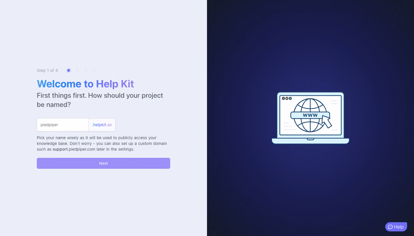 Help Kit Account Setup