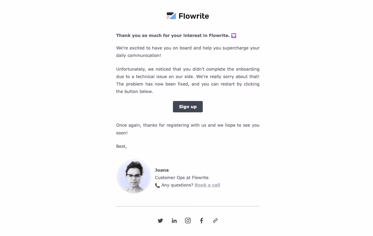 Flowrite Activation Emails