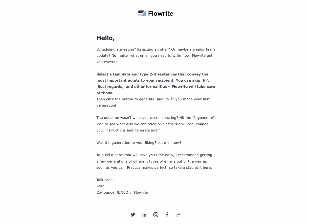 Flowrite Onboarding Email Flow
