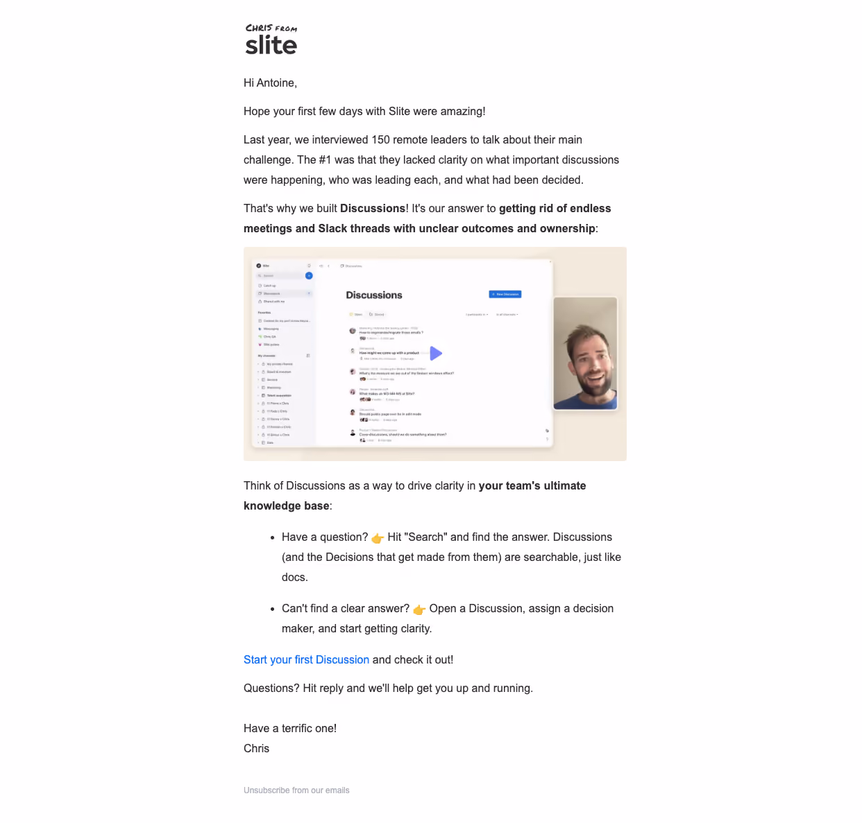 Slite Onboarding Email Flow