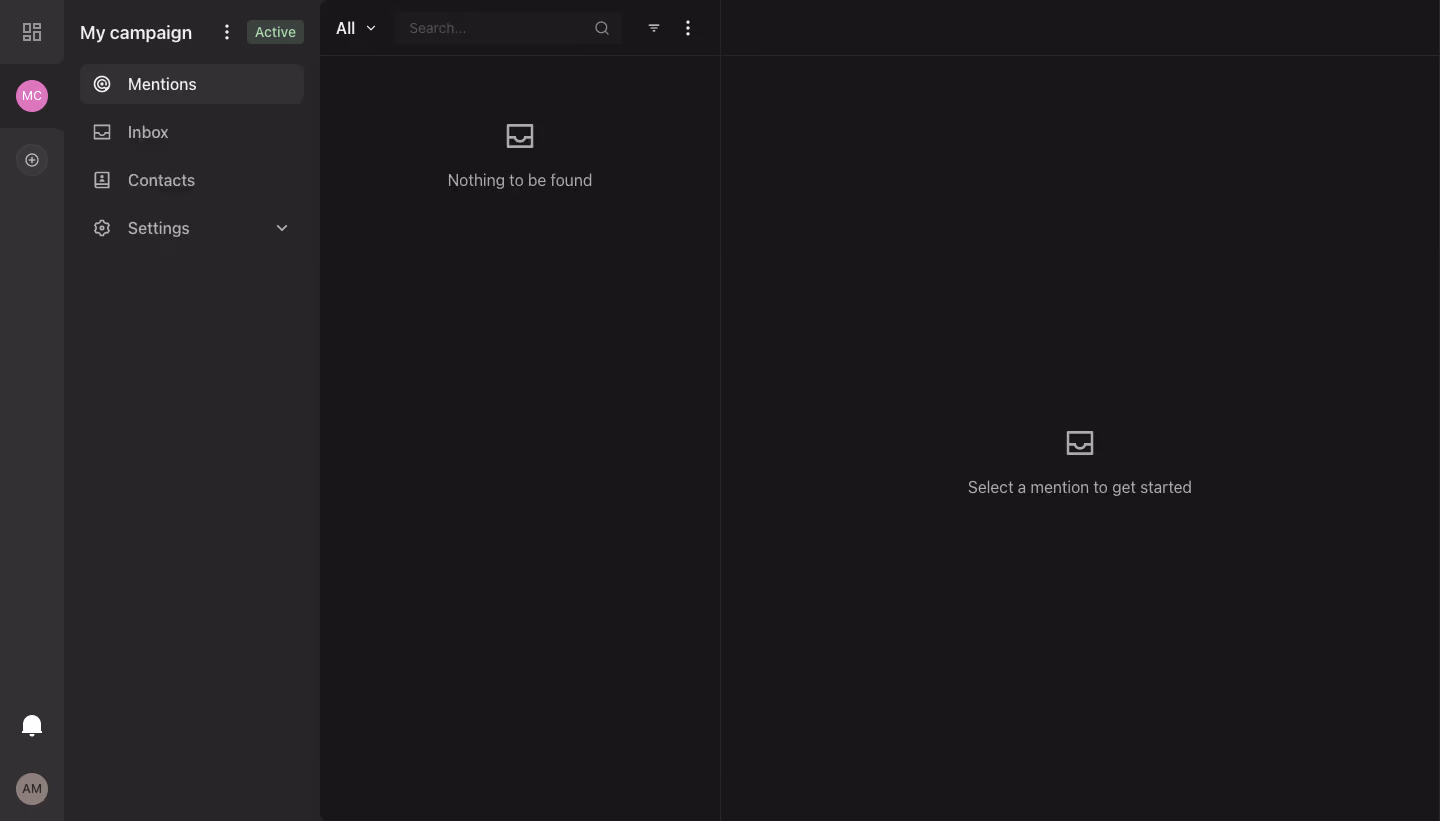 MentionFunnel Empty State