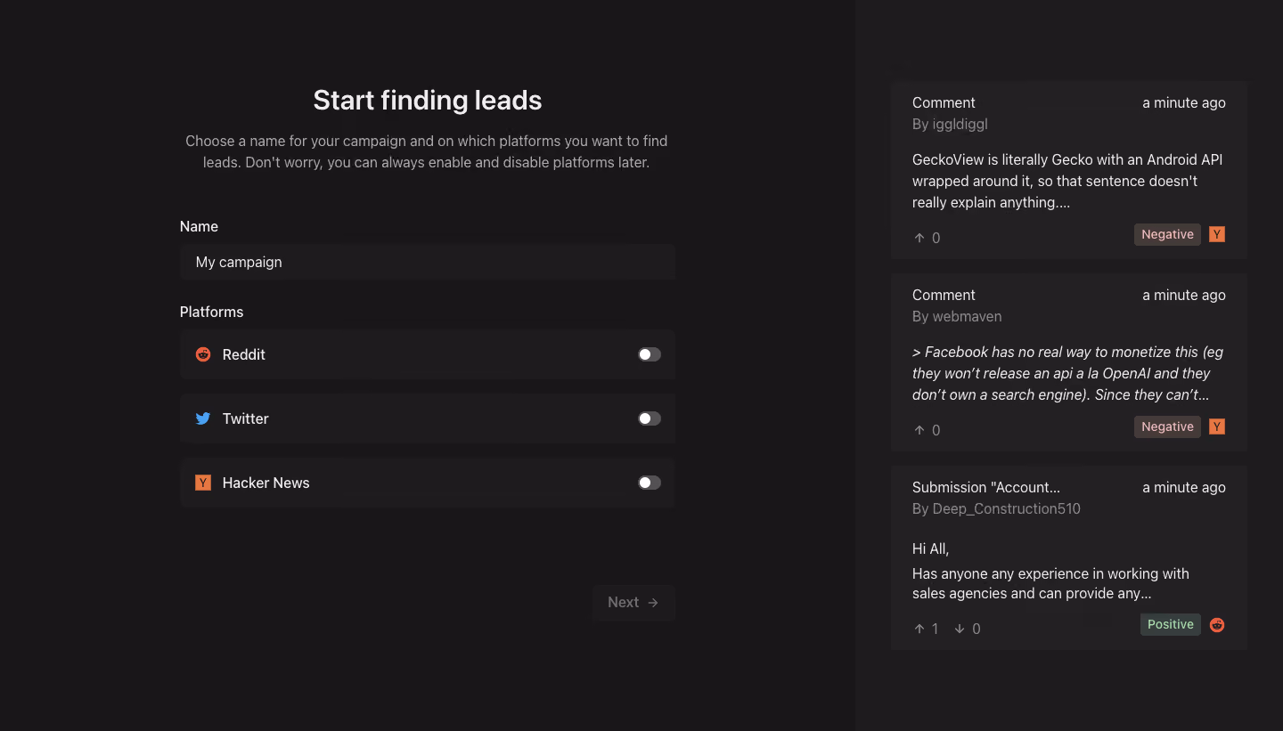 MentionFunnel Account Setup