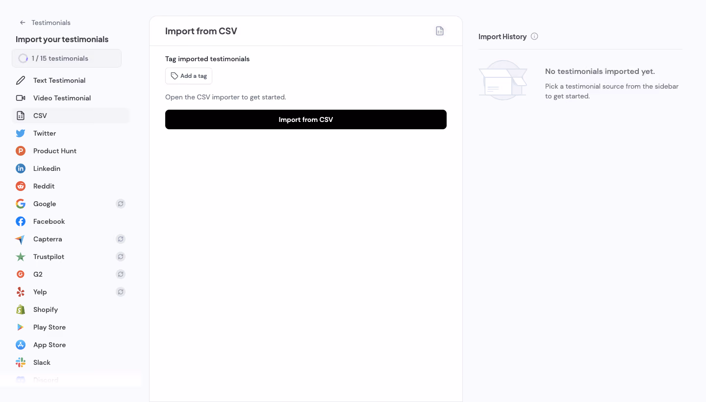 Senja Import CSV