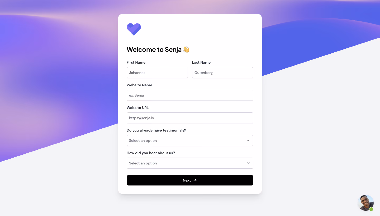 Senja Account Setup