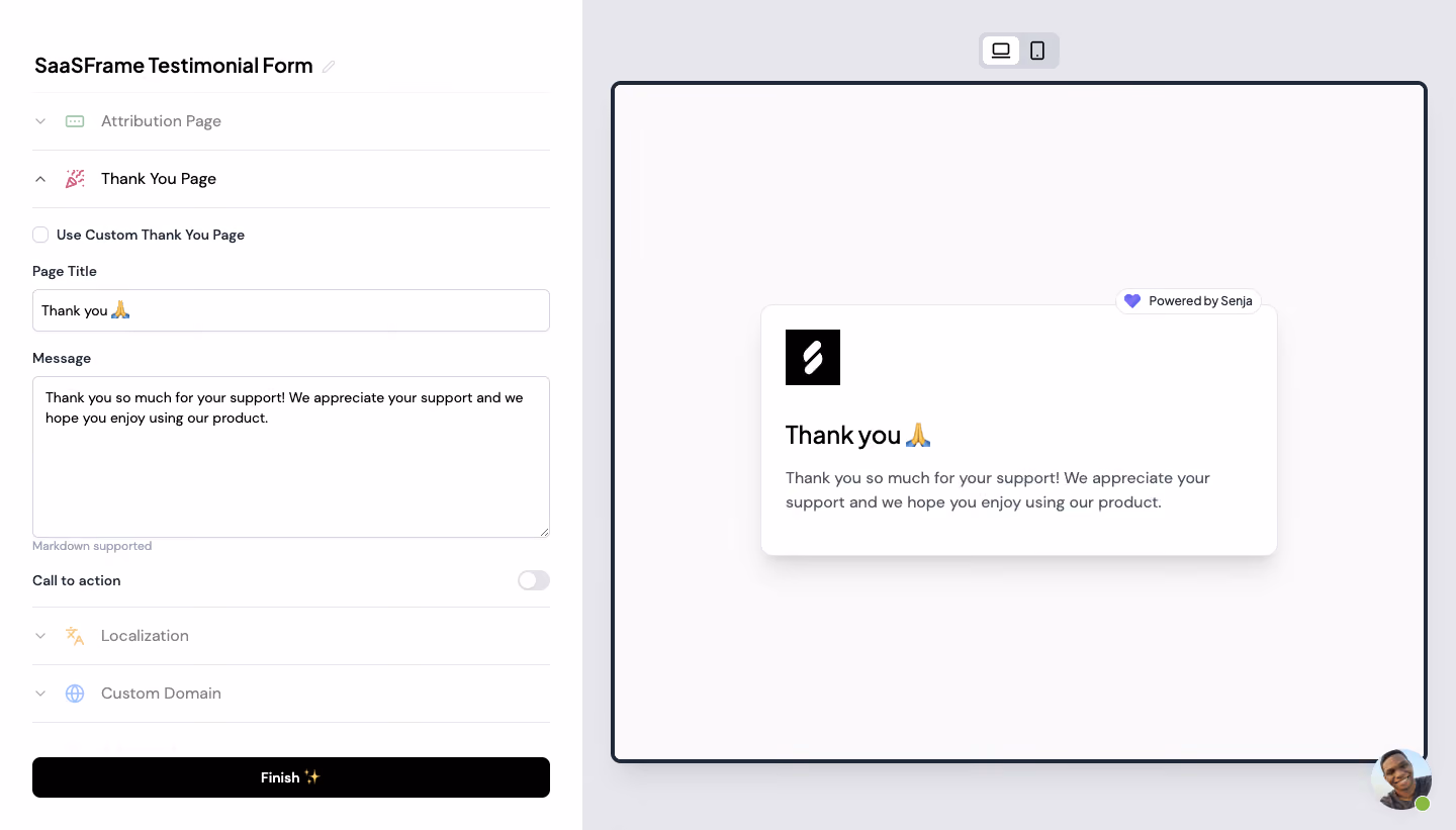 Senja User Onboarding