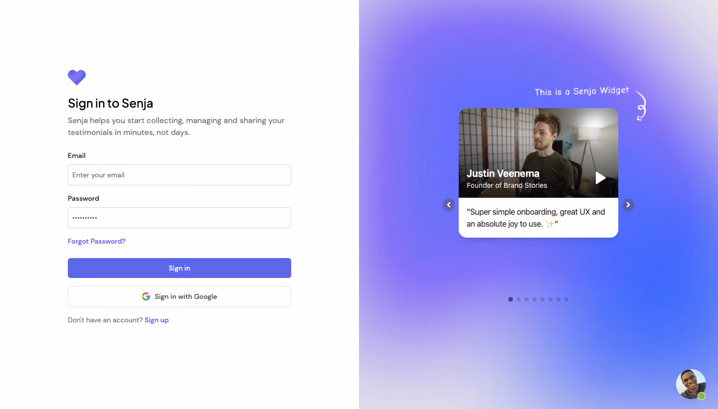 Senja Signup