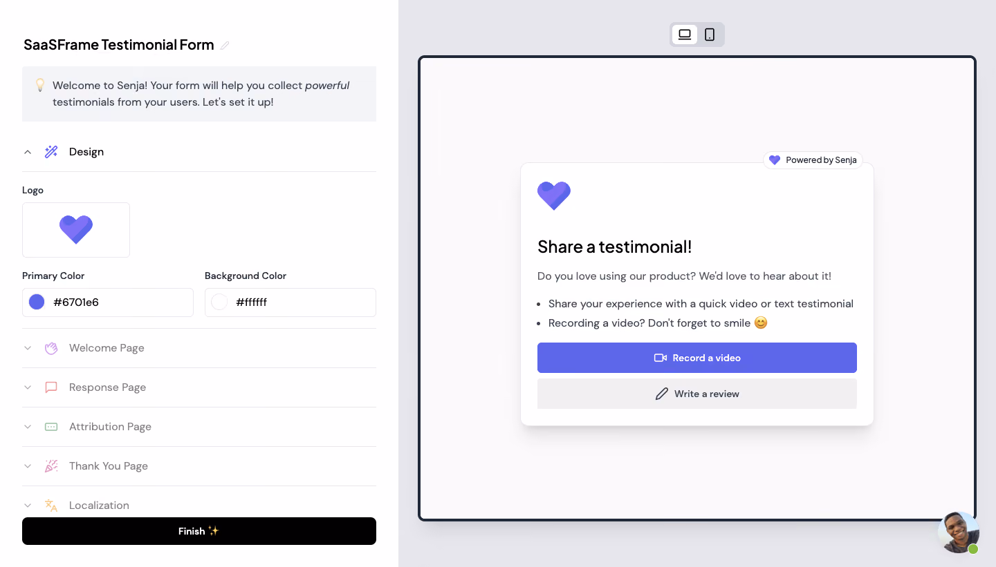 Senja User Onboarding