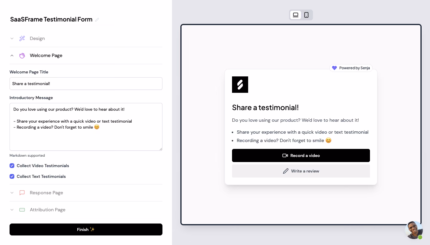 Senja User Onboarding