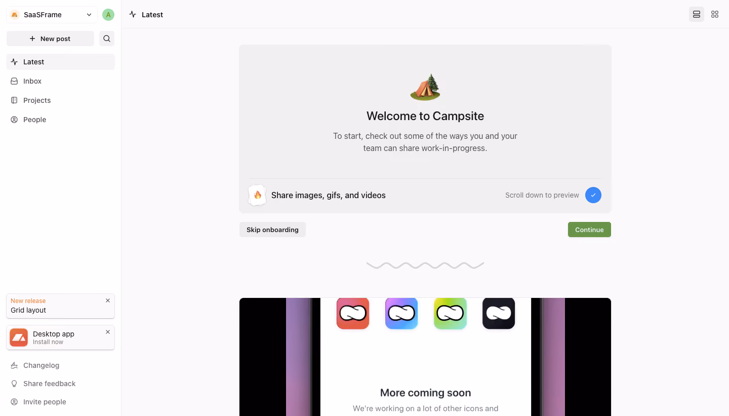 Campsite User Onboarding