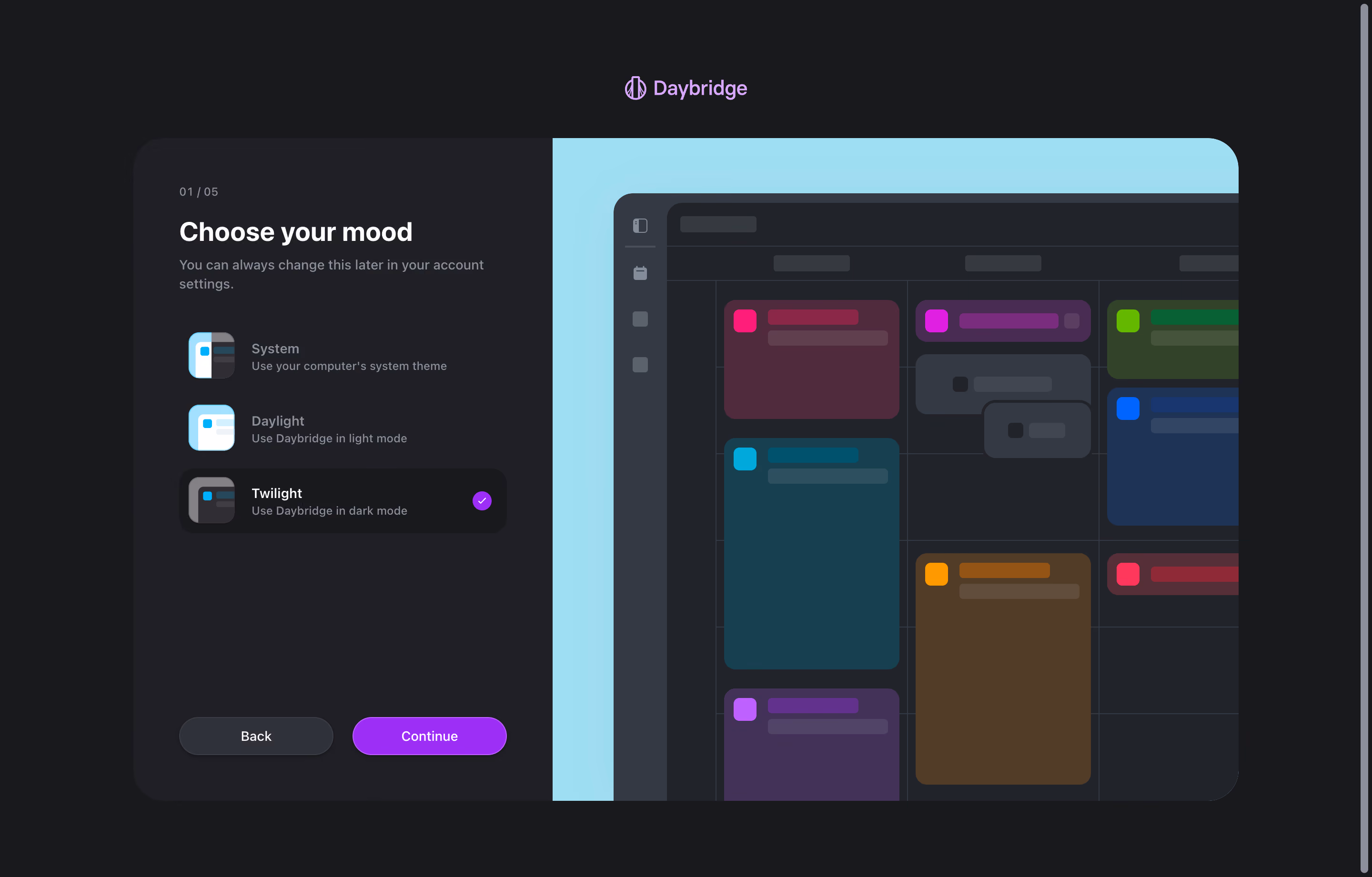 Daybridge User Onboarding