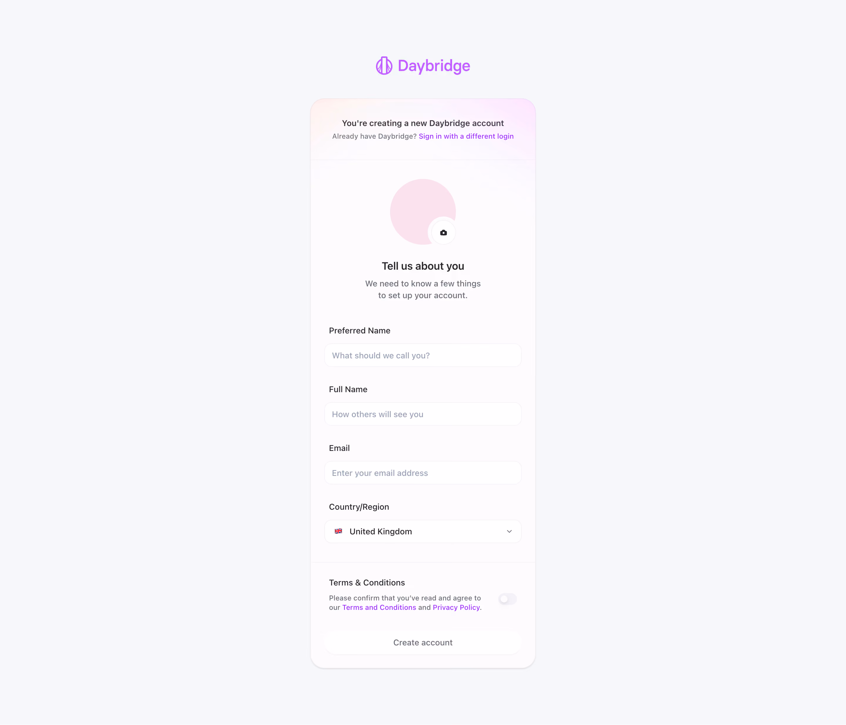 Daybridge Account Setup