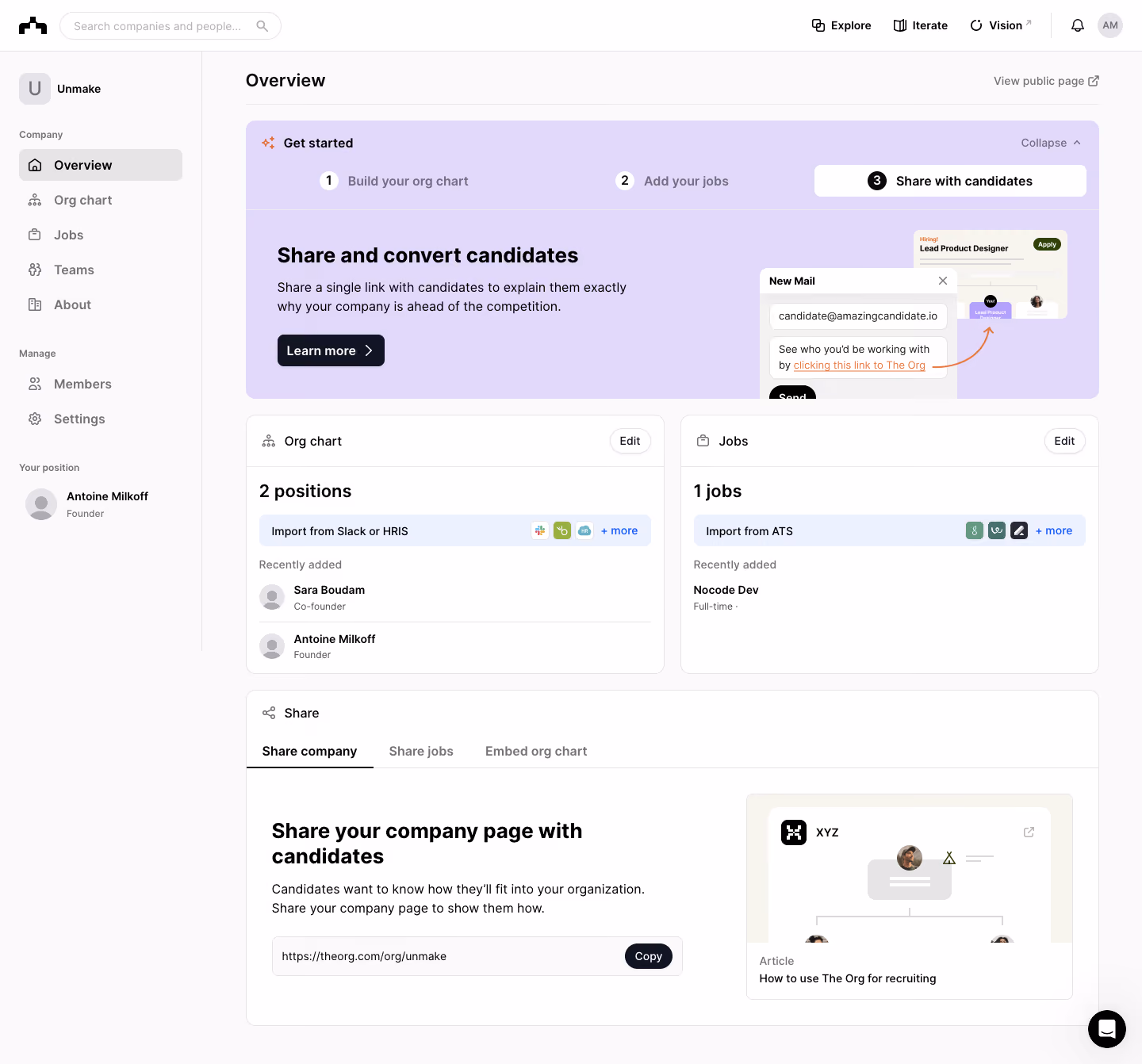 The Org User Onboarding
