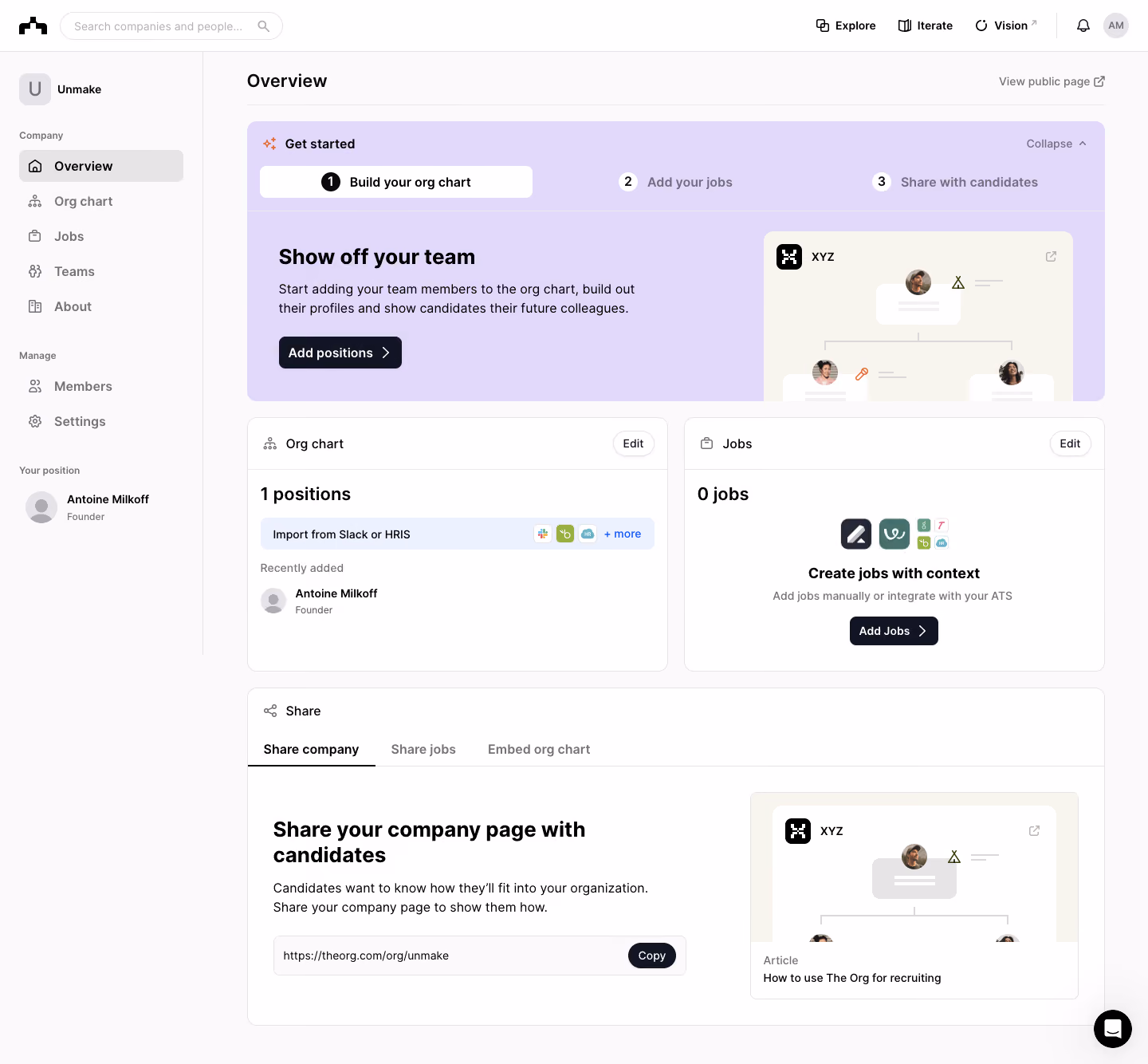 The Org User Onboarding
