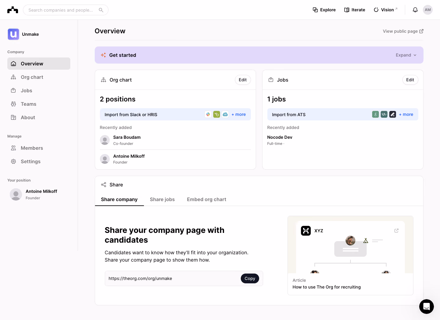The Org Dashboard