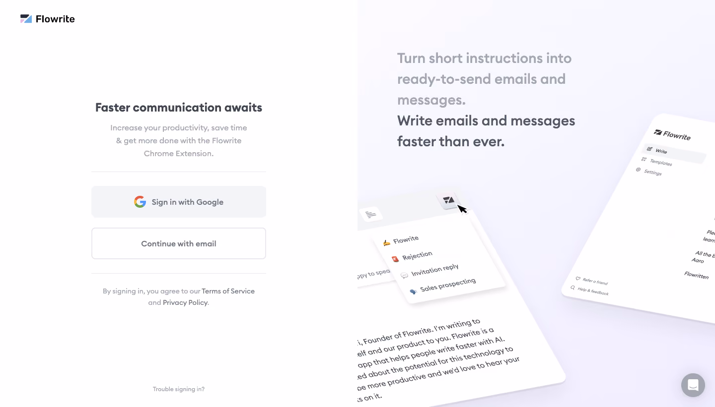 Flowrite Signup