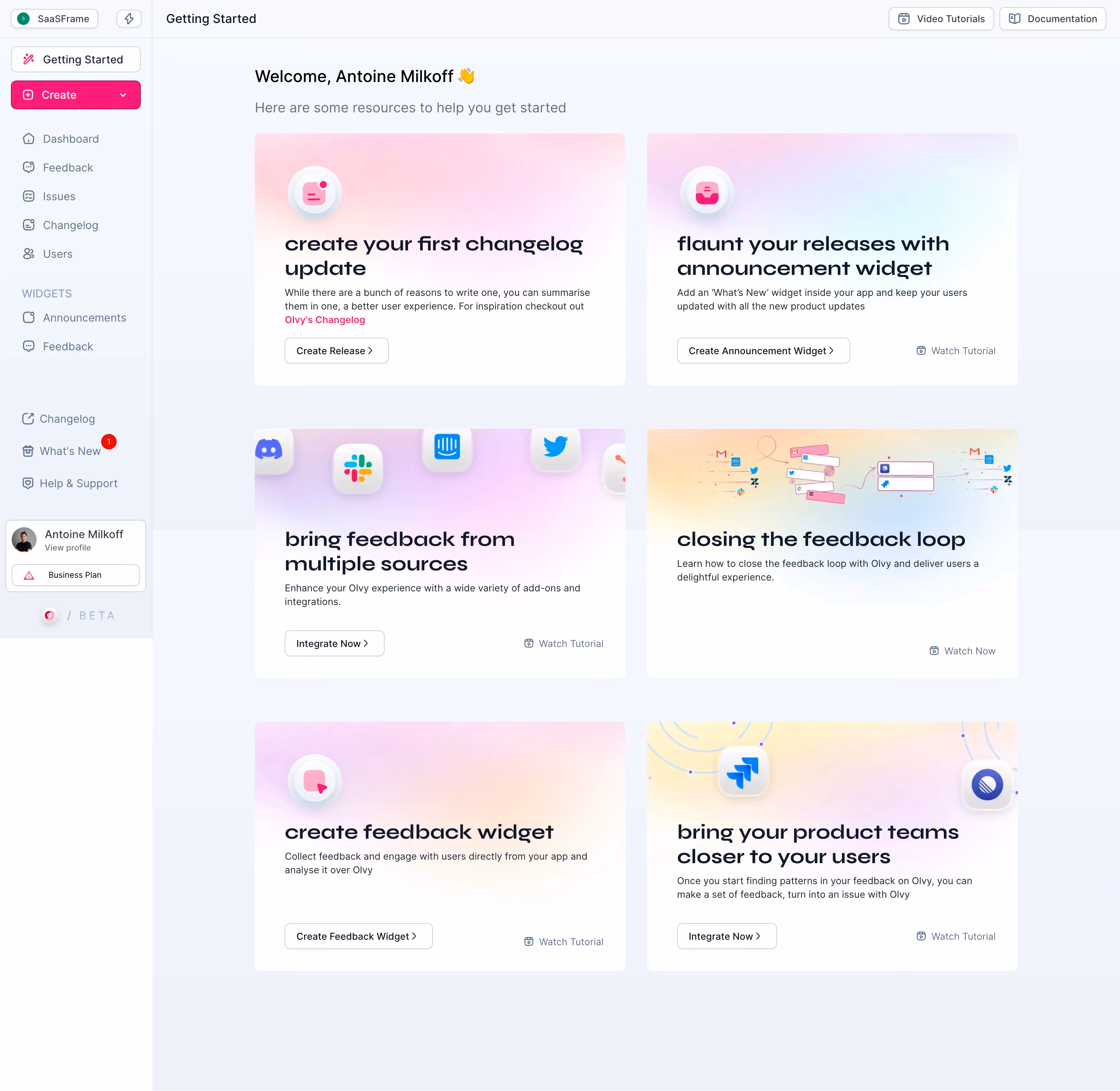 Olvy Getting Started Page