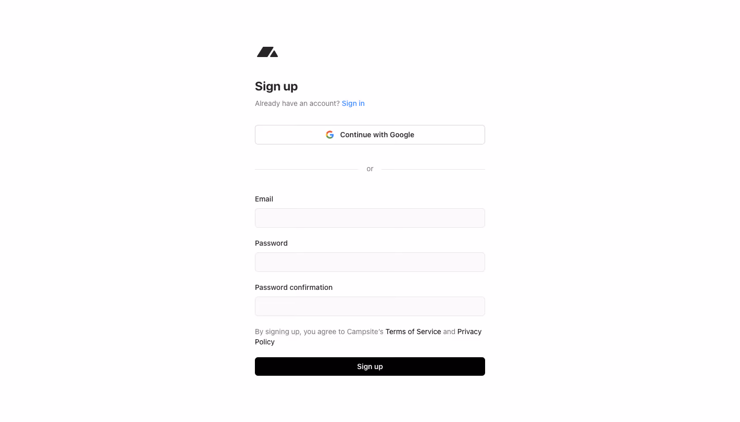 Campsite Signup