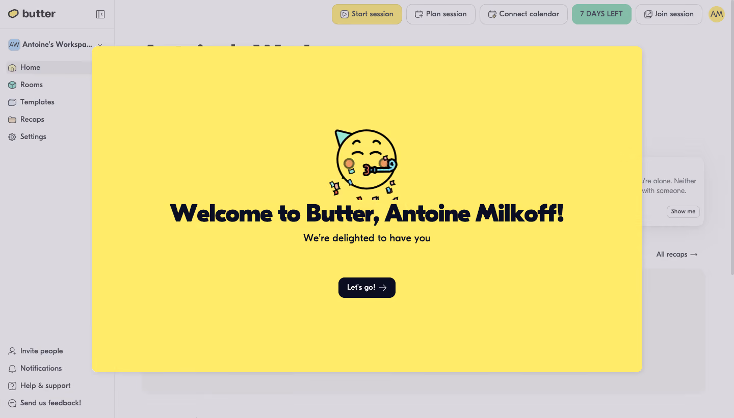 Butter User Onboarding