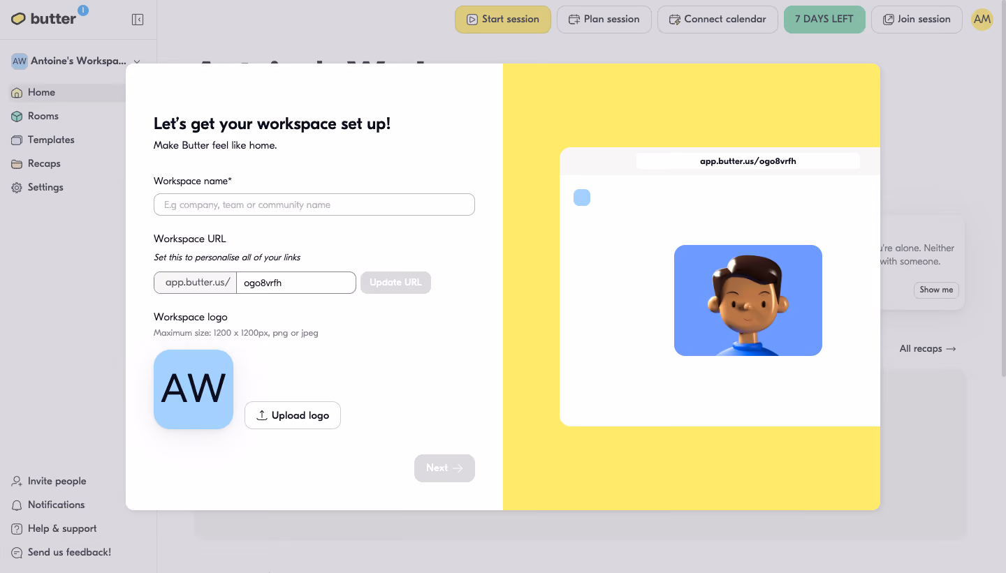 Butter User Onboarding