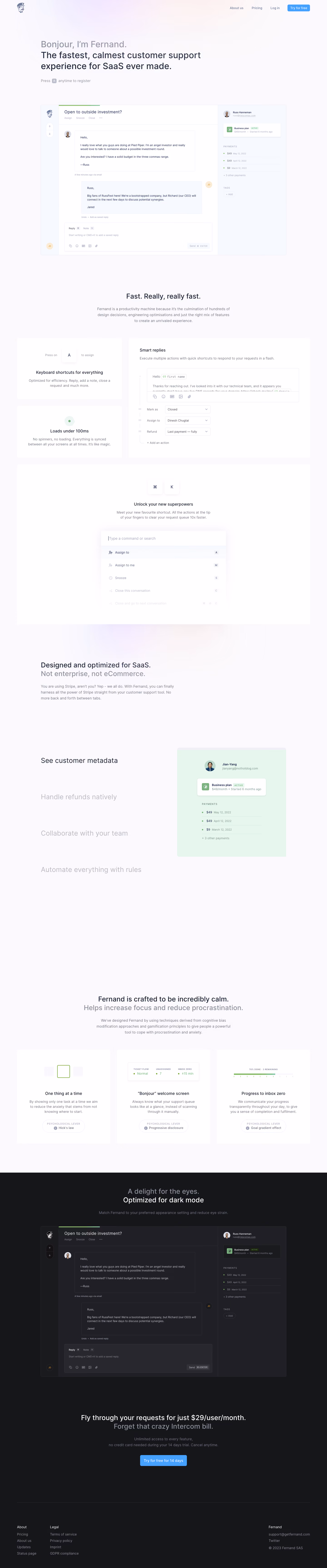 Fernand Landing Page