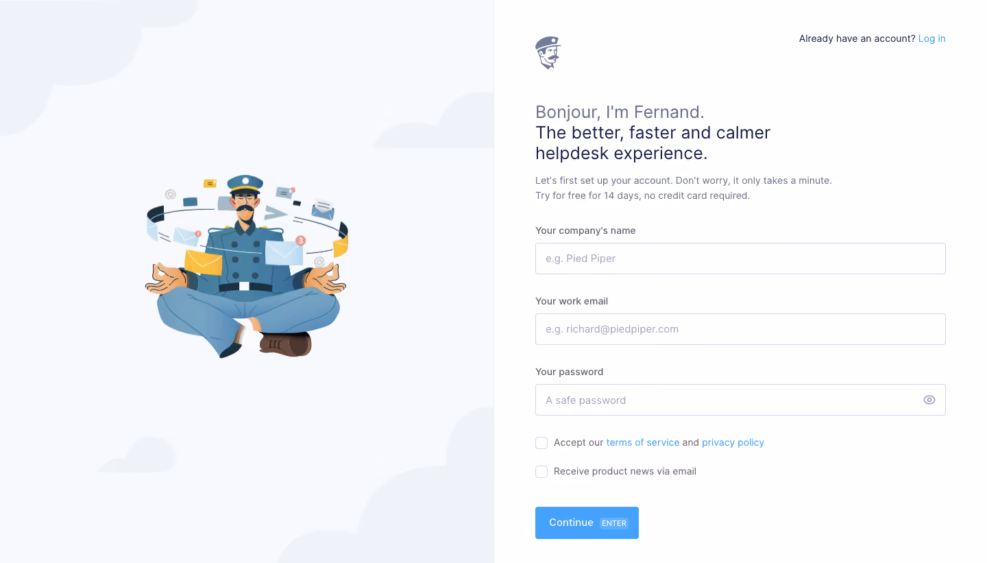Fernand Signup Page