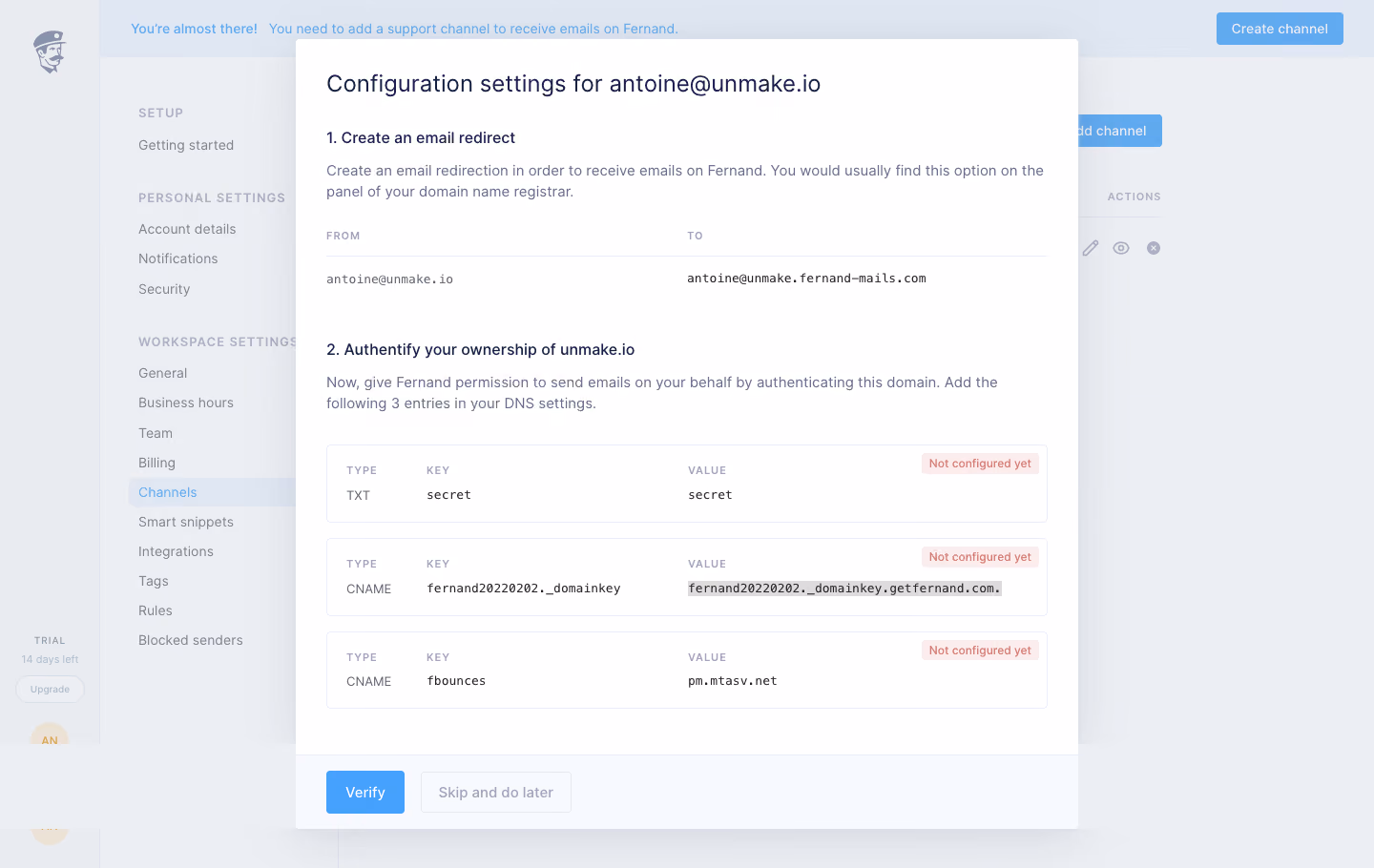 Fernand Domain authentication