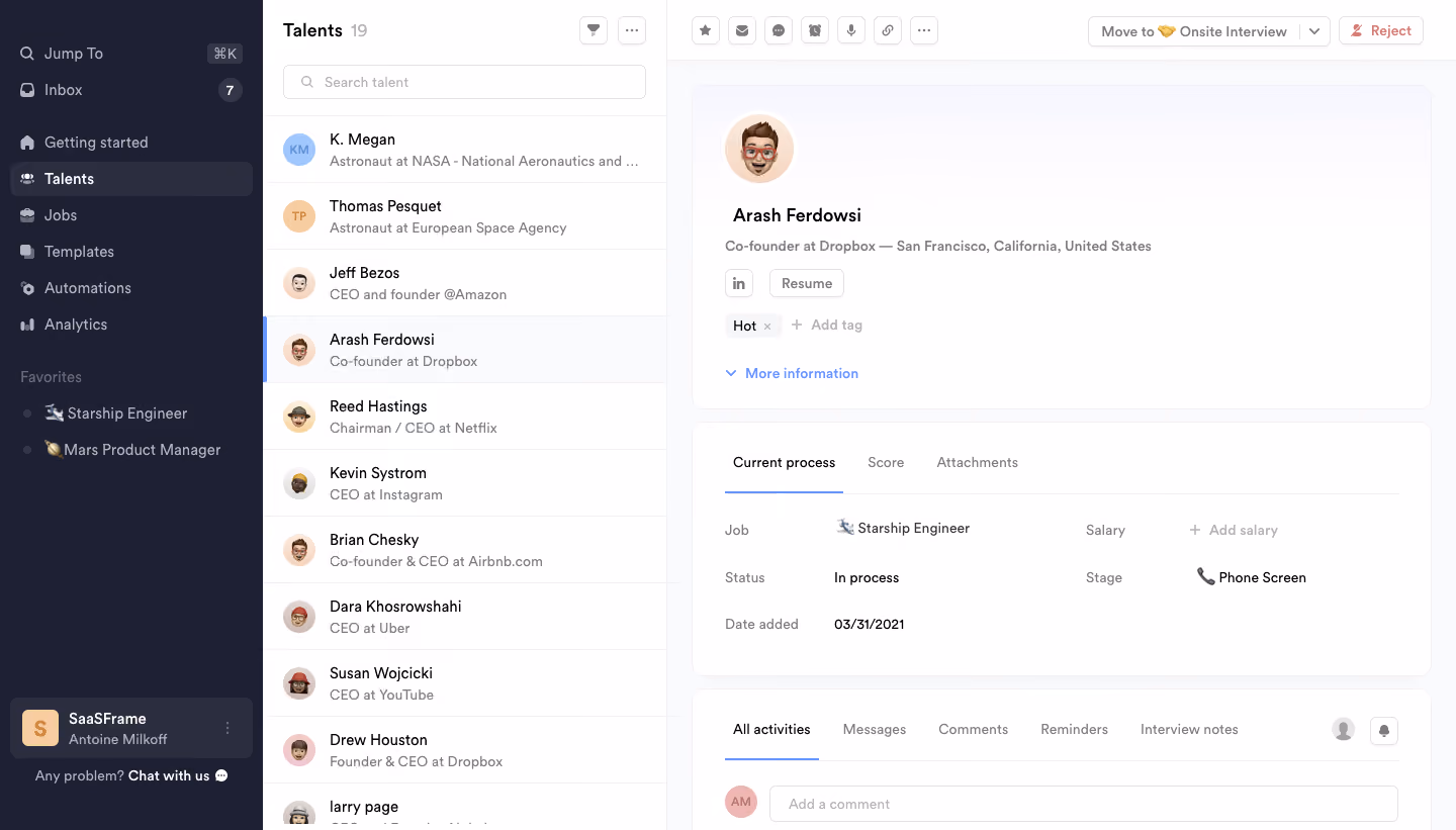 Crew Talent CRM
