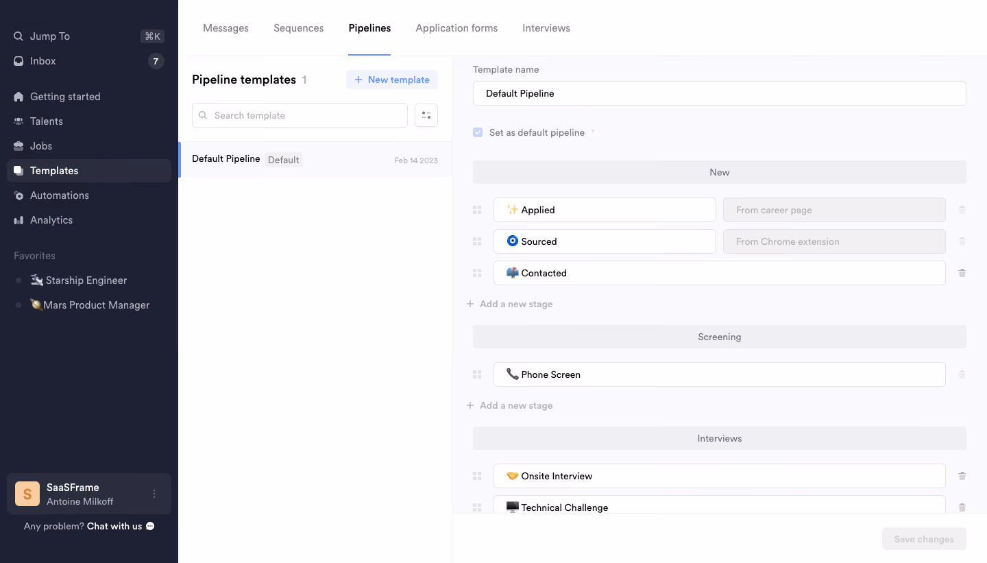 Crew Pipelines templates