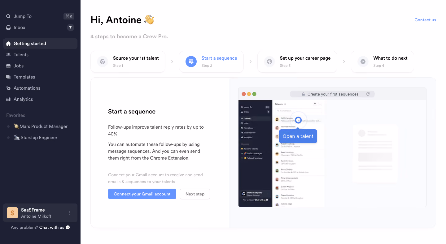 Crew User Onboarding