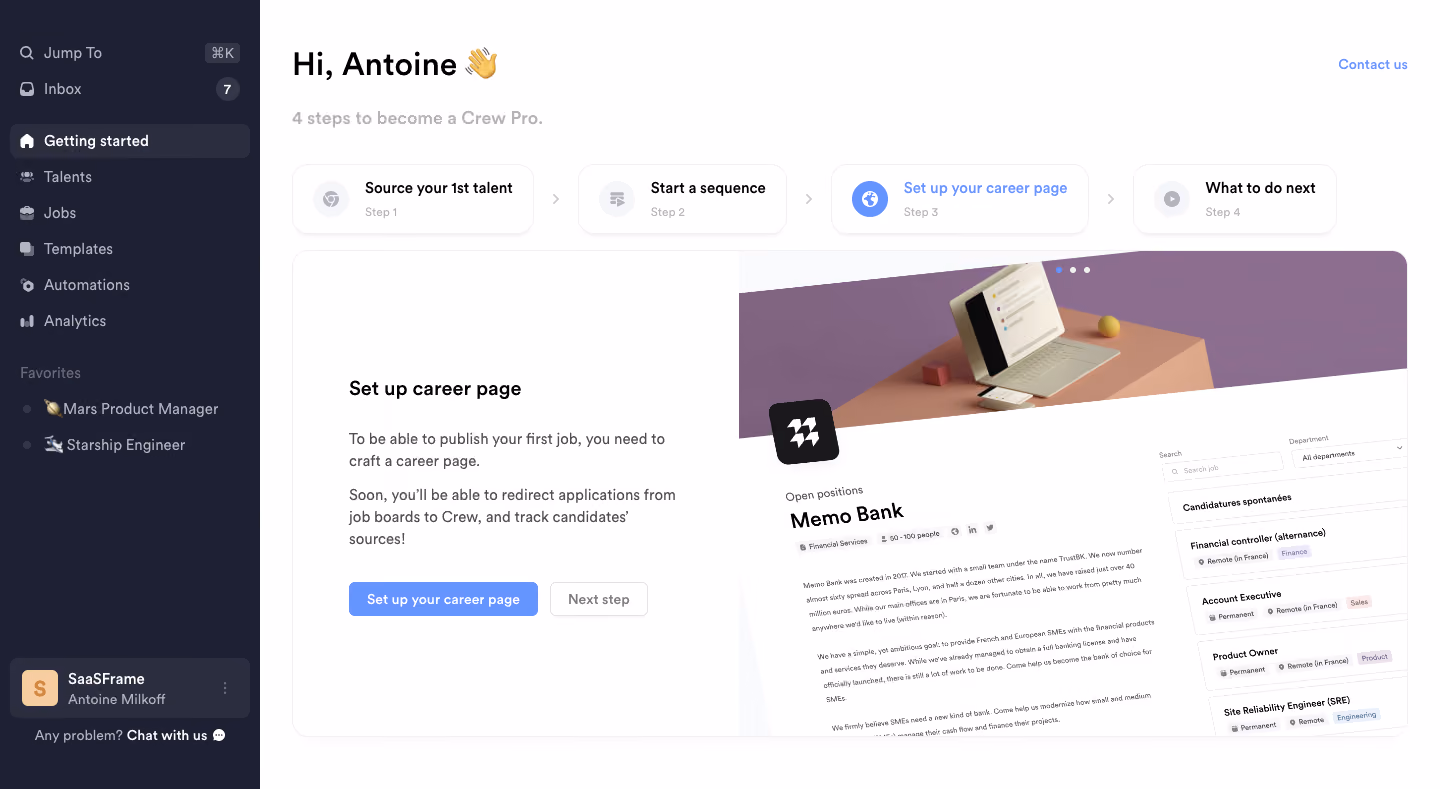 Crew User Onboarding
