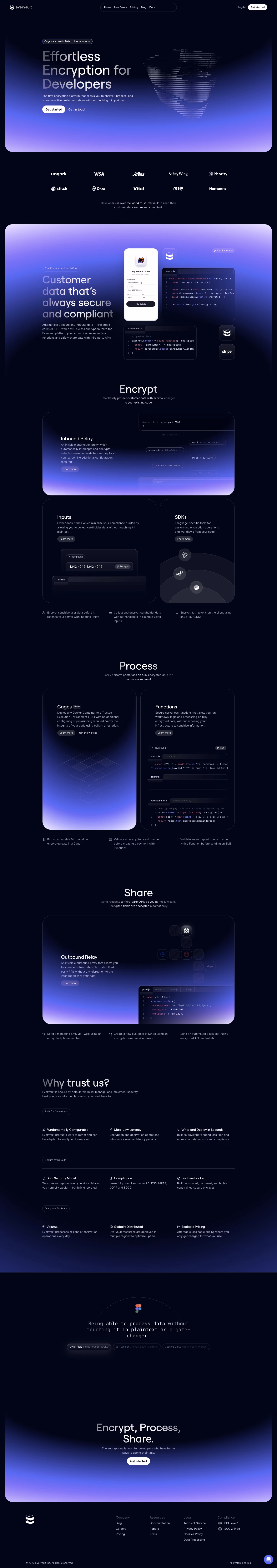 Evervault Landing Page
