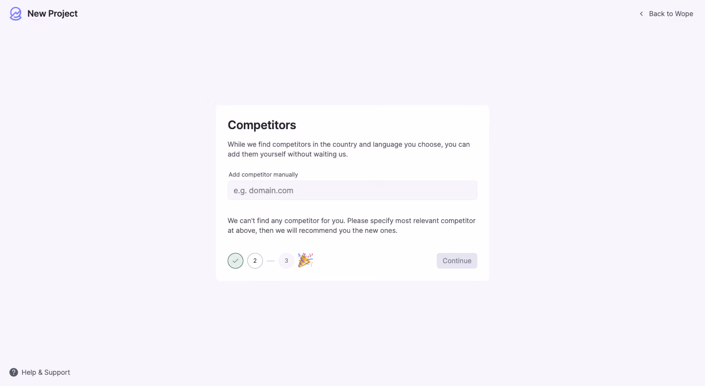 Wope Choose competitors
