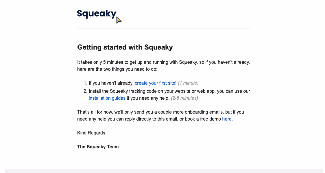 Squeaky Activation Emails
